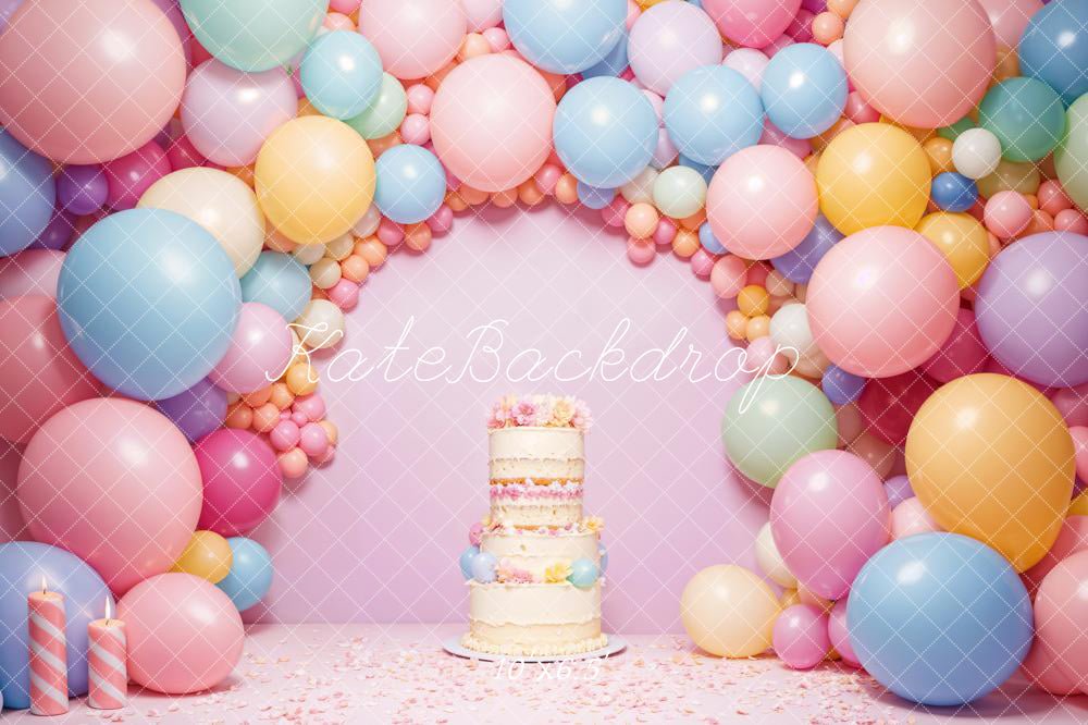 Kate Balloon Birthday Backdrop Cake Smash Designed by Chain Photography - Kate Backdrop AU