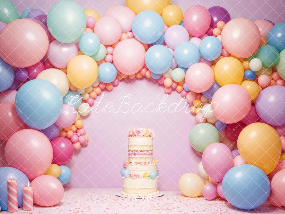 Kate Balloon Birthday Backdrop Cake Smash Designed by Chain Photography - Kate Backdrop AU