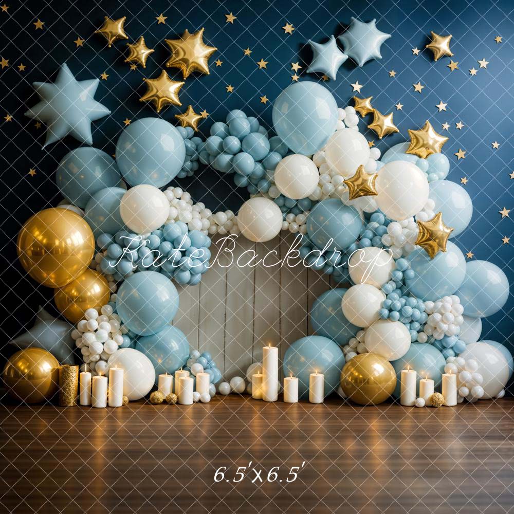 Kate Birthday Candle Blue Balloon Wall Backdrop Designed by Chain Photography - Kate Backdrop AU
