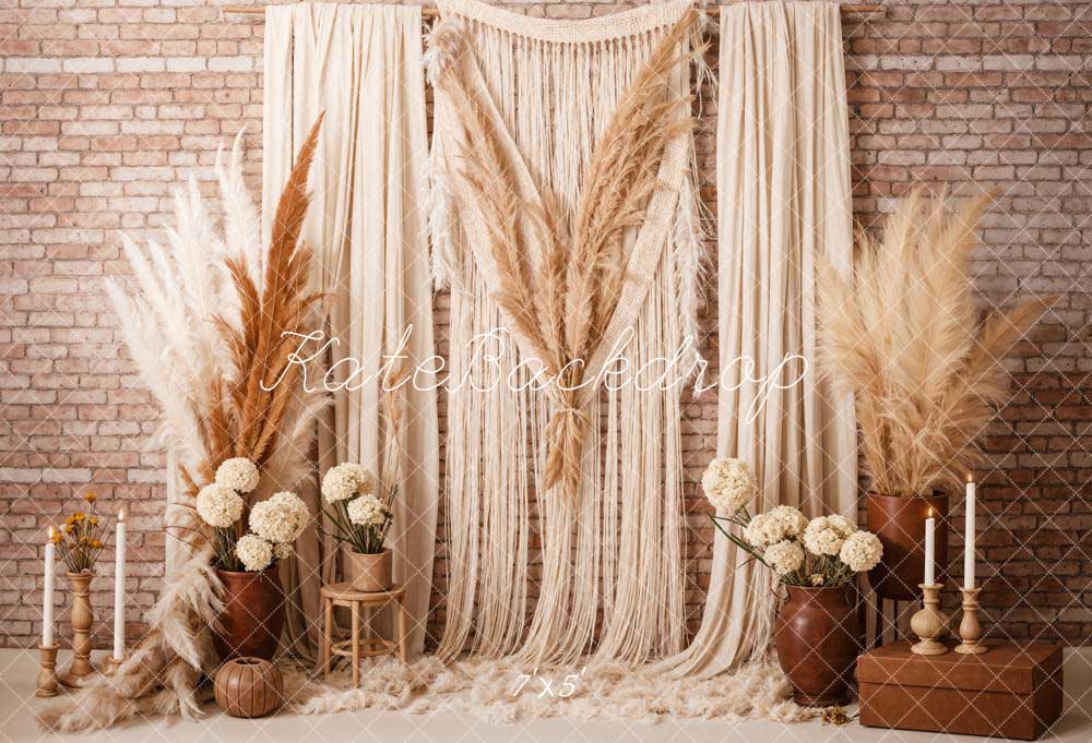 Kate Boho Candle Reed Curtains Backdrop Designed by Chain Photography