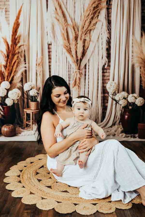 Kate Boho Candle Reed Curtains Fleece Backdrop Designed by Chain Photography - Kate Backdrop AU