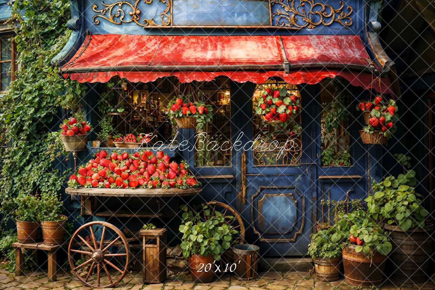 Kate Green Strawberry House Backdrop Designed by Emetselch - Kate Backdrop AU