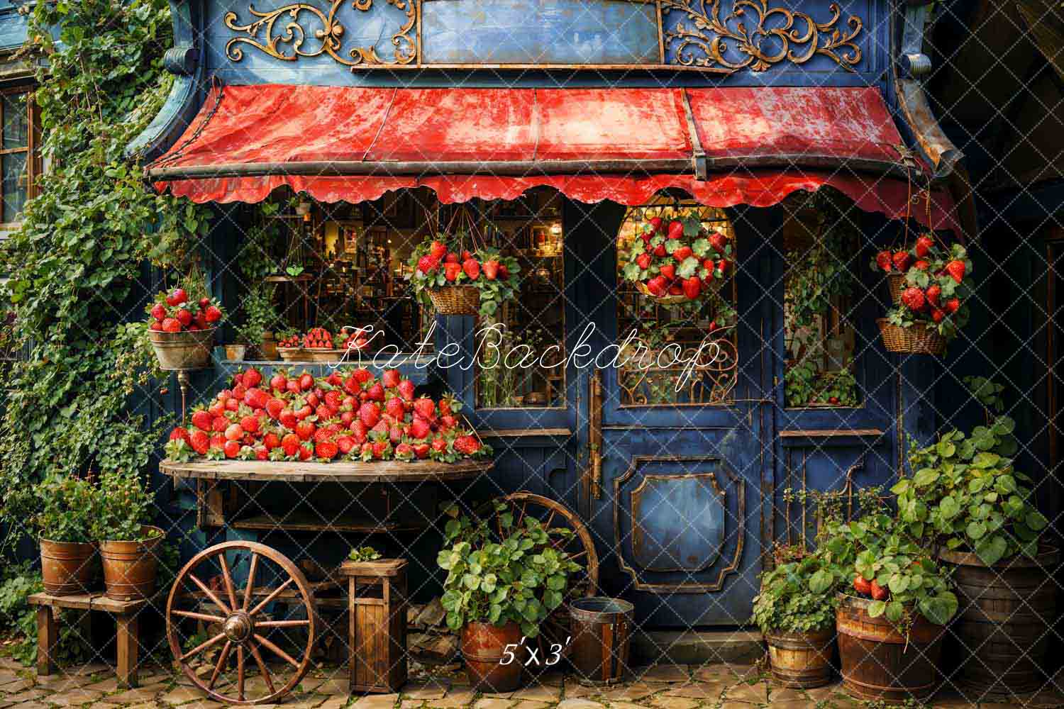 Kate Green Strawberry House Backdrop Designed by Emetselch - Kate Backdrop AU