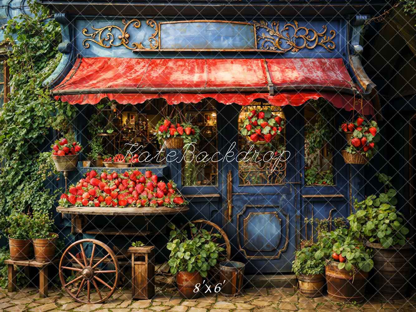 Kate Green Strawberry House Backdrop Designed by Emetselch - Kate Backdrop AU