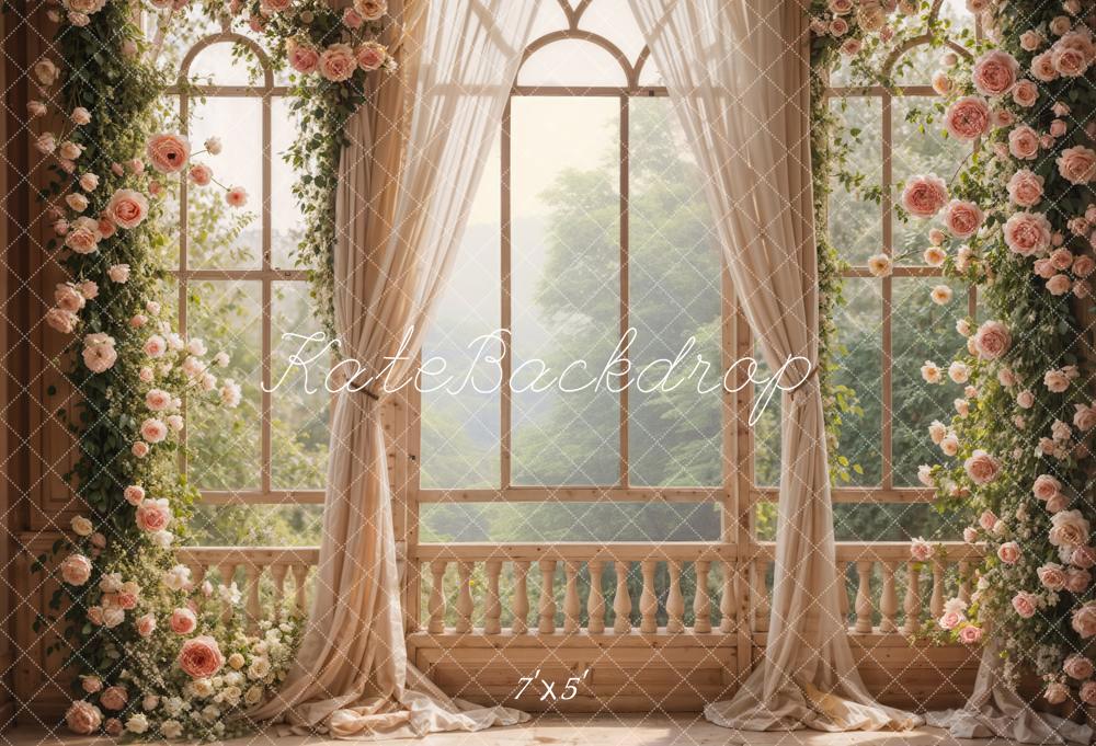 Kate Spring Flowers Window Room Backdrop Designed by Emetselch - Kate Backdrop AU