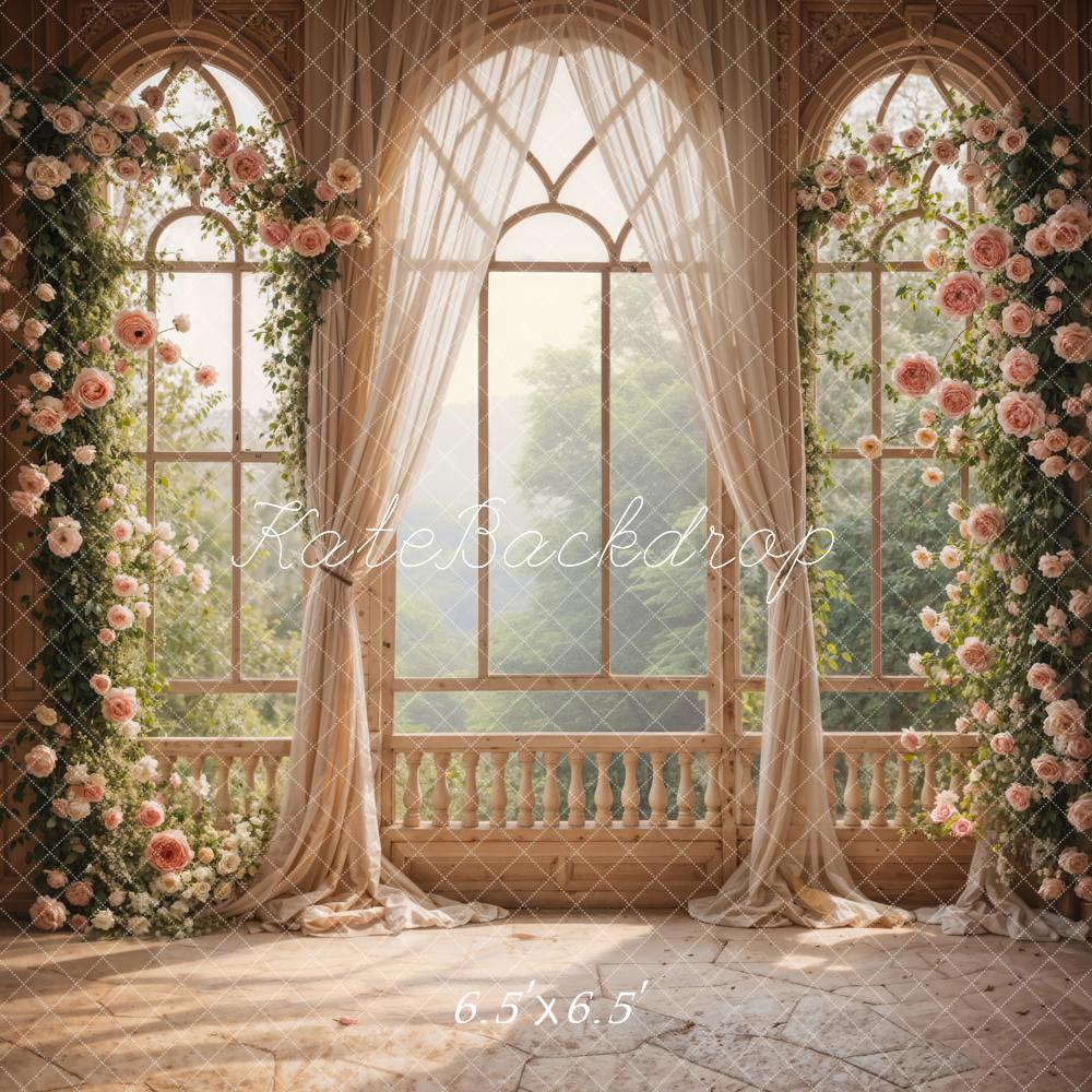 Kate Spring Flowers Window Room Backdrop Designed by Emetselch - Kate Backdrop AU