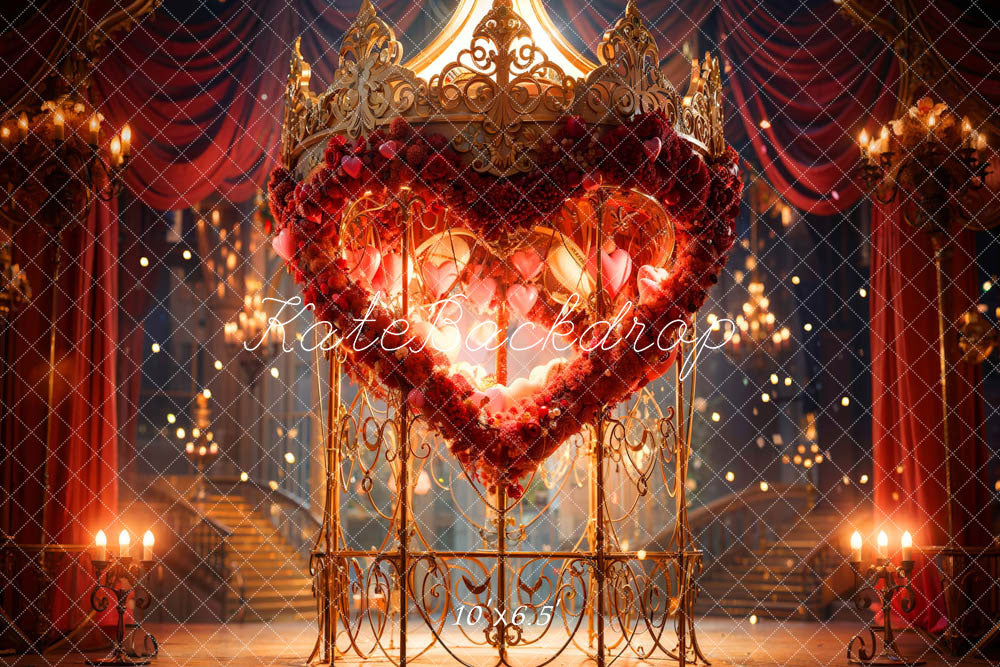 Kate Valentine's Day Backdrop Love Rose Crown Palace Designed by Chain Photography - Kate Backdrop AU