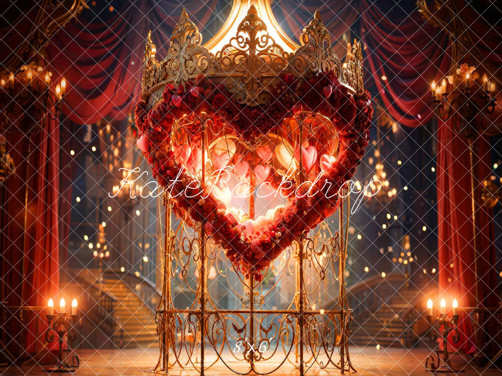 Kate Valentine's Day Backdrop Love Rose Crown Palace Designed by Chain Photography - Kate Backdrop AU