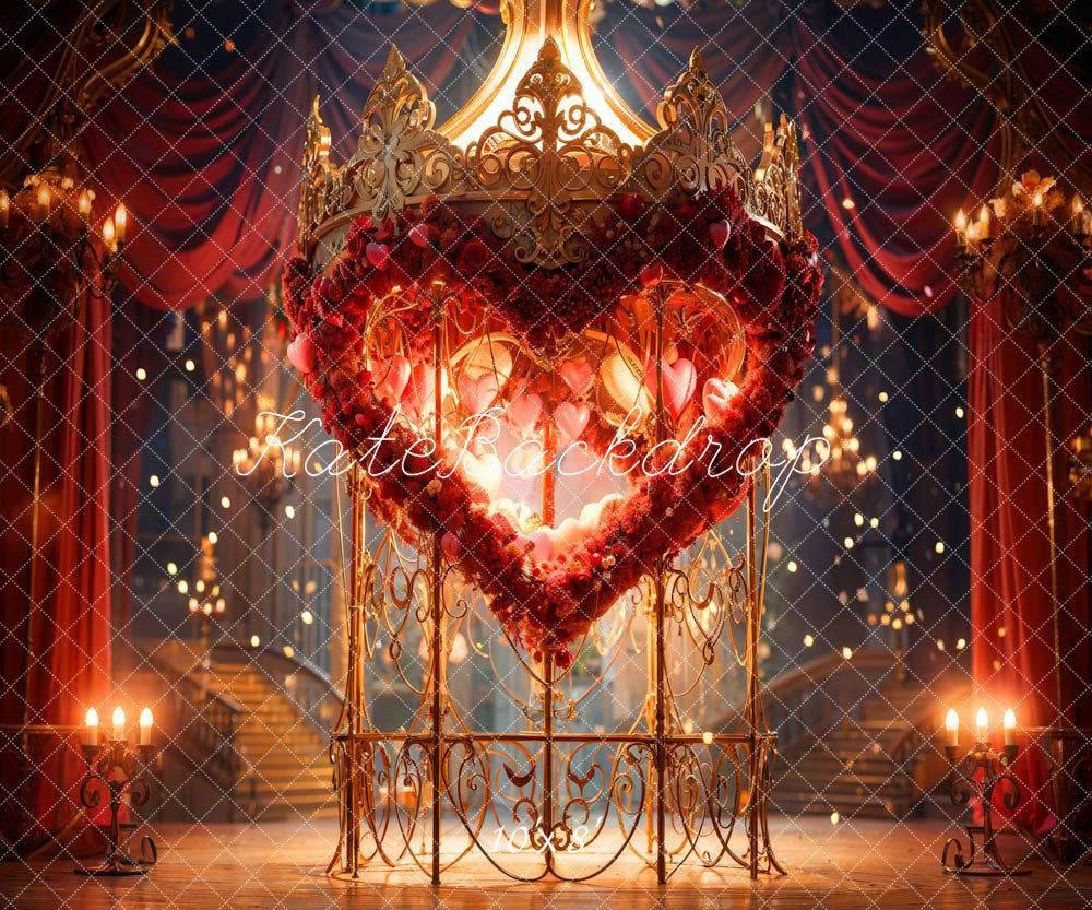 Kate Valentine's Day Backdrop Love Rose Crown Palace Designed by Chain Photography - Kate Backdrop AU