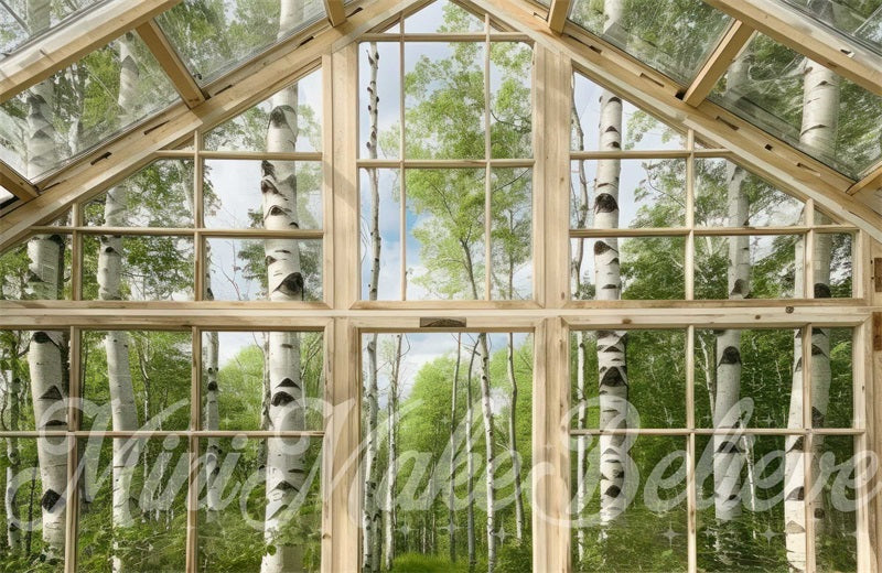 Kate Empty Greenhouse Birch Backdrop Designed by Mini MakeBelieve - Kate Backdrop AU