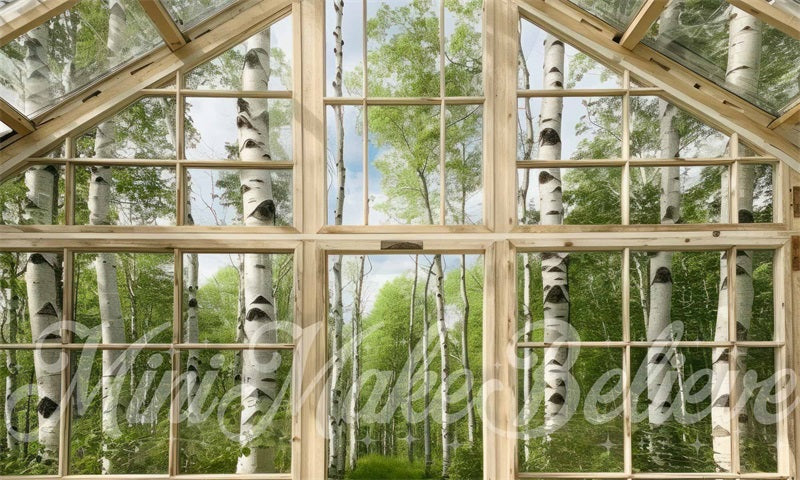 Kate Empty Greenhouse Birch Backdrop Designed by Mini MakeBelieve - Kate Backdrop AU