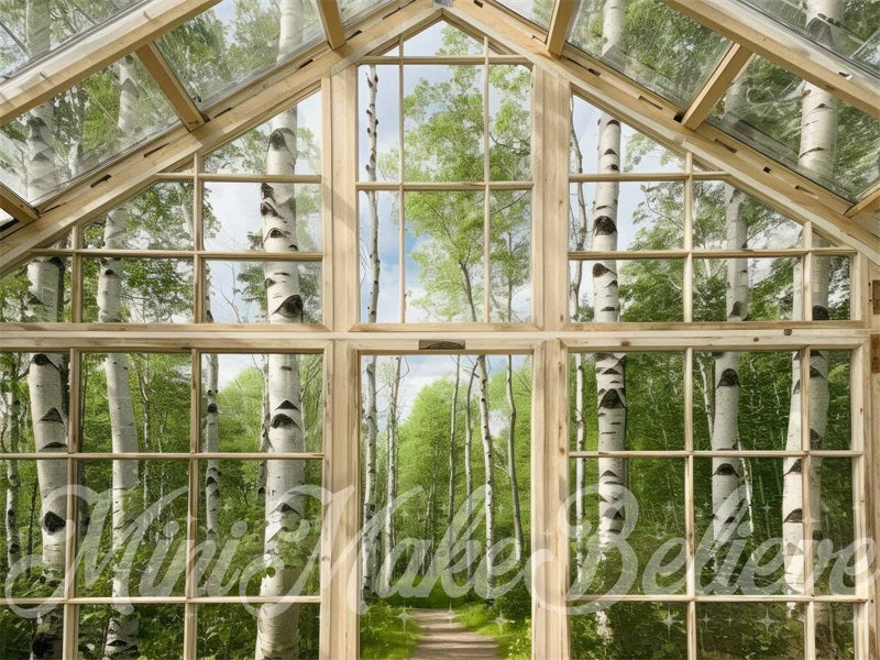 Kate Empty Greenhouse Birch Backdrop Designed by Mini MakeBelieve - Kate Backdrop AU
