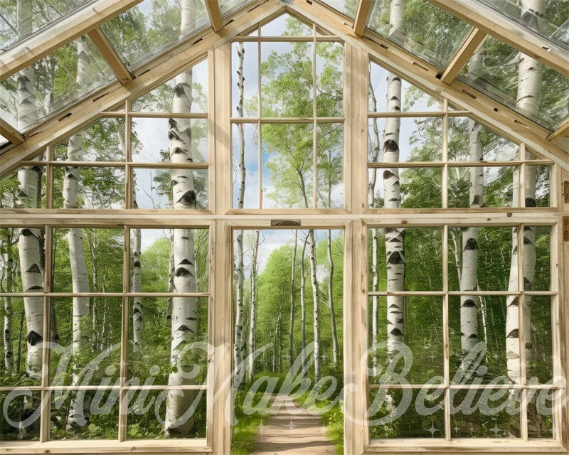 Kate Empty Greenhouse Birch Backdrop Designed by Mini MakeBelieve - Kate Backdrop AU