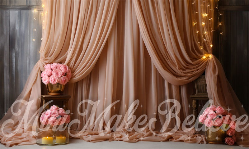 Kate Pink Curtain Backdrop Designed by Mini MakeBelieve - Kate Backdrop AU