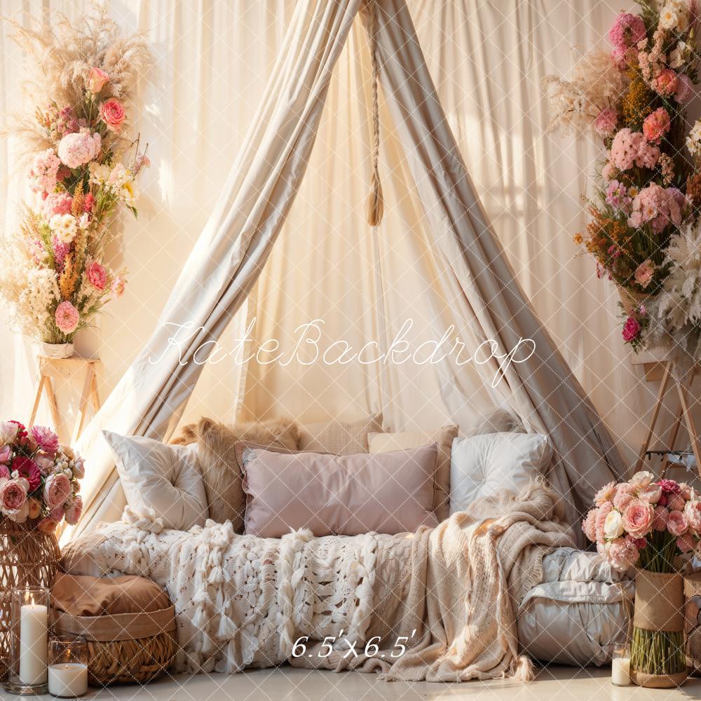 Kate Boho Flowers Sofa Backdrop Designed by Emetselch - Kate Backdrop AU