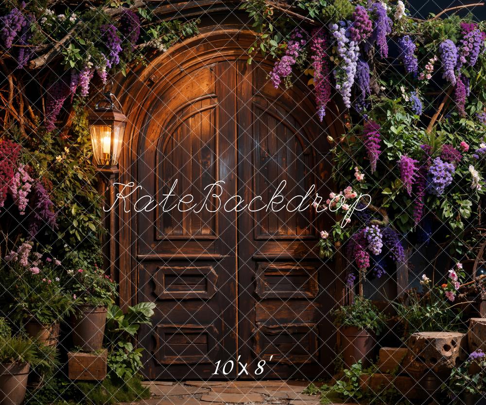 Kate Spring Wisteria Green Plant Metal Door Backdrop Designed by Chain Photography - Kate Backdrop AU