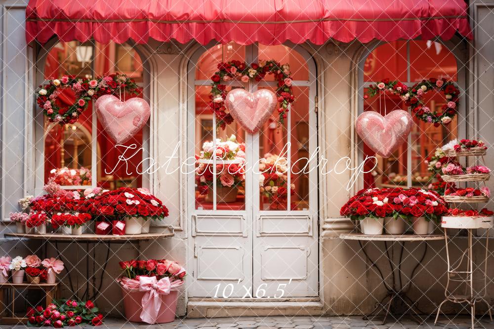 Kate Valentine's Day Red Rose Flower Shop Backdrop Designed by Chain Photography - Kate Backdrop AU