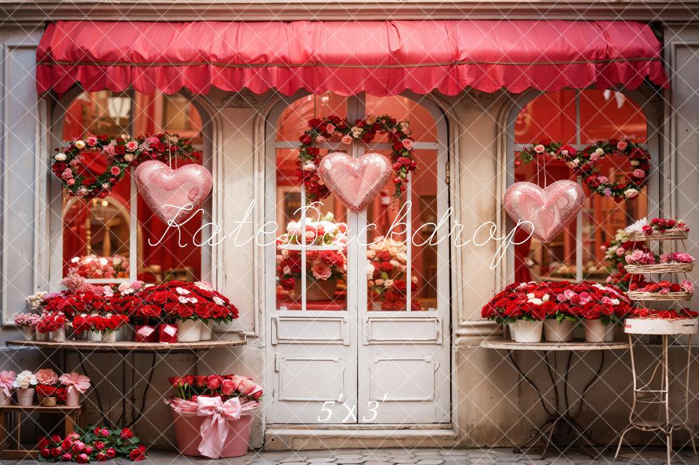 Kate Valentine's Day Red Rose Flower Shop Backdrop Designed by Chain Photography - Kate Backdrop AU