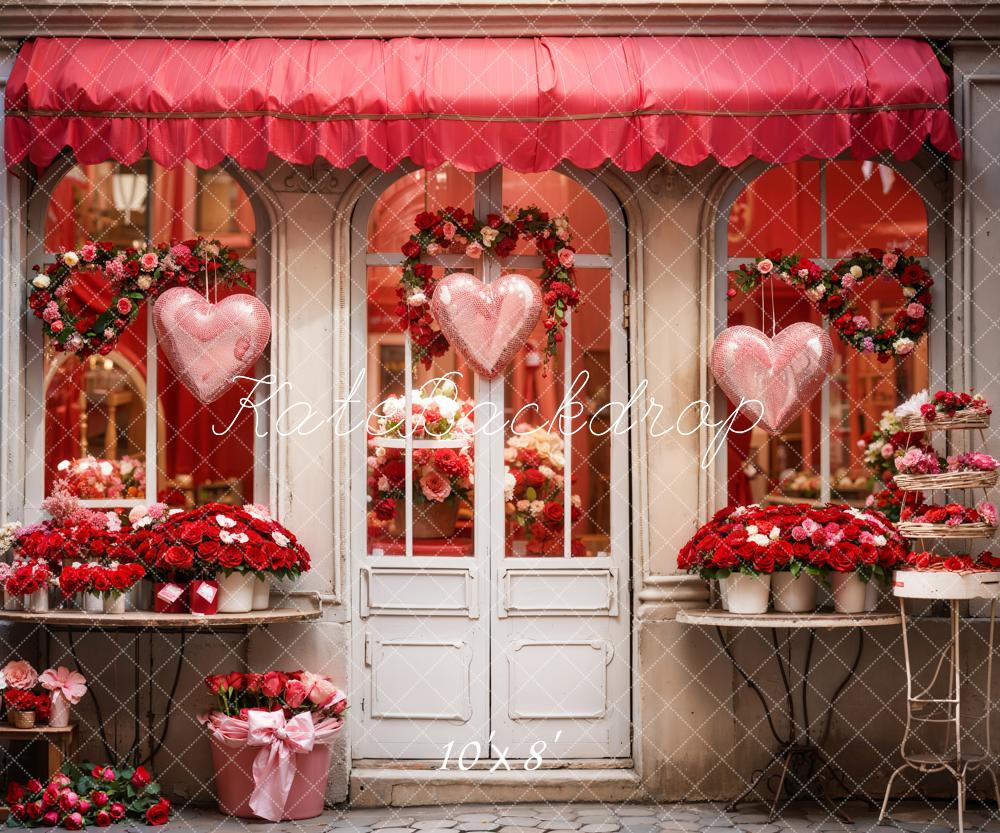 Kate Valentine's Day Red Rose Flower Shop Backdrop Designed by Chain Photography - Kate Backdrop AU