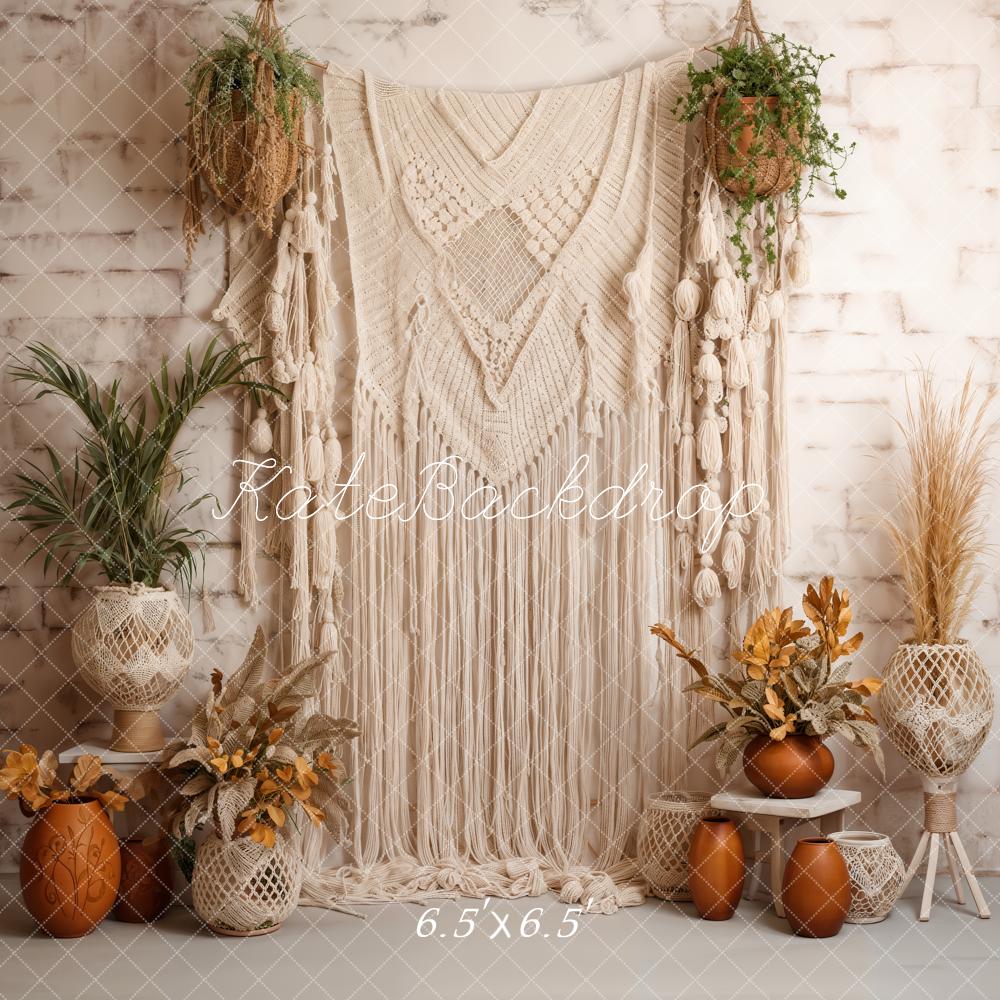 Kate Boho Flower Pot Lace Wall Hanging Backdrop Designed by Emetselch - Kate Backdrop AU