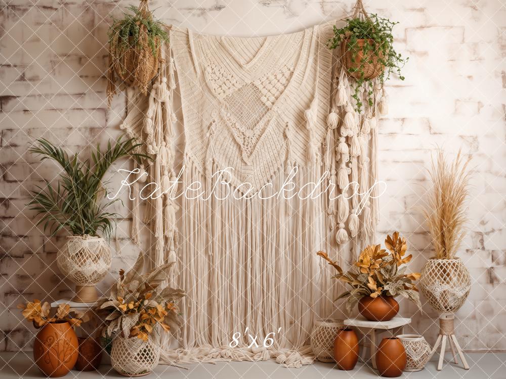 Kate Boho Flower Pot Lace Wall Hanging Backdrop Designed by Emetselch - Kate Backdrop AU