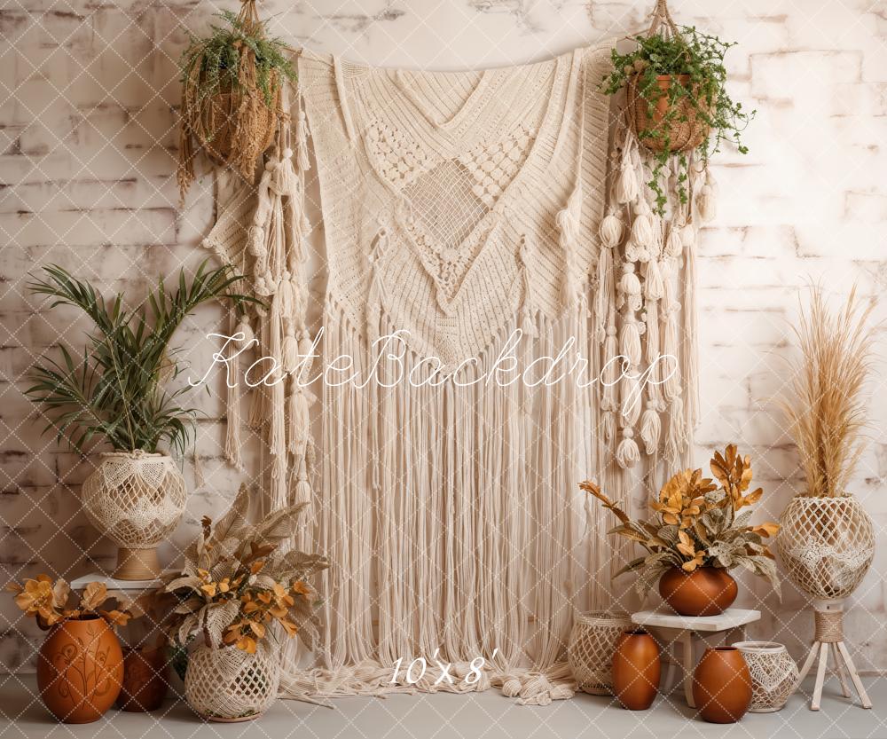 Kate Boho Flower Pot Lace Wall Hanging Backdrop Designed by Emetselch - Kate Backdrop AU