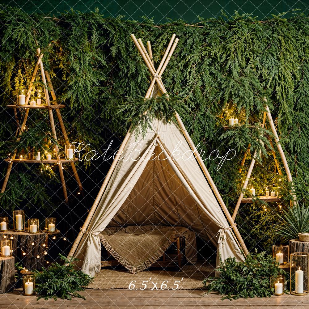 Kate Spring Green Candle Tent Backdrop Designed by Emetselch - Kate Backdrop AU