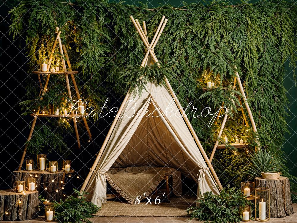 Kate Spring Green Candle Tent Backdrop Designed by Emetselch - Kate Backdrop AU