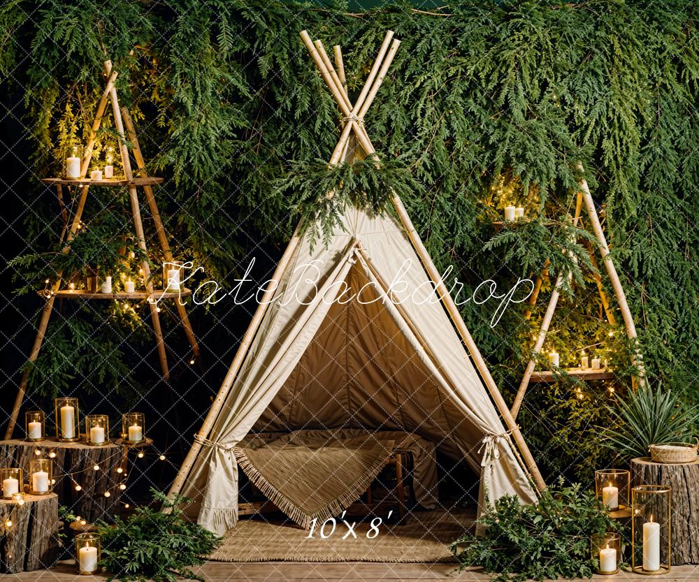 Kate Spring Green Candle Tent Backdrop Designed by Emetselch - Kate Backdrop AU