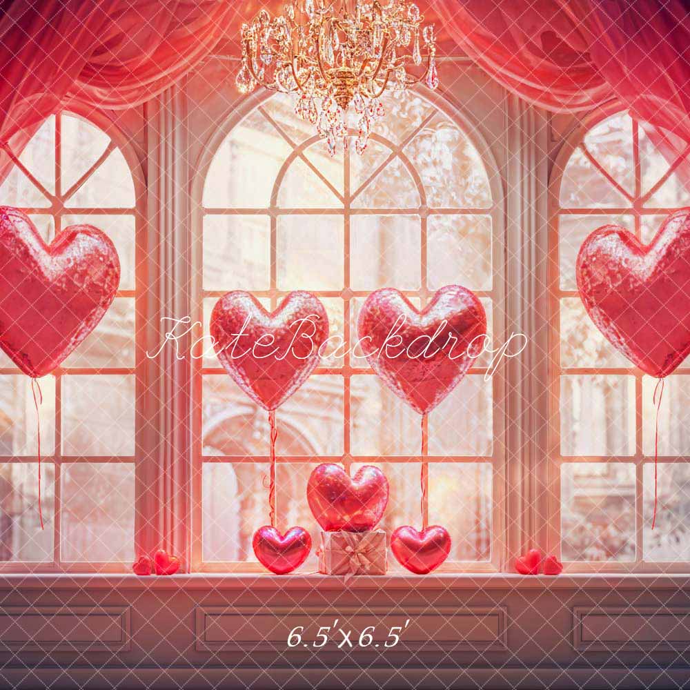 Kate Valentine Love Balloon Window Room Backdrop Designed by Chain Photography - Kate Backdrop AU