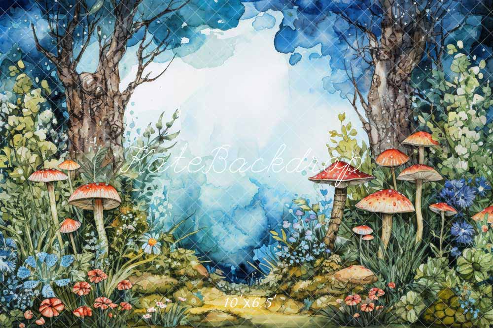 Kate Oil Painting Style Mushroom Forest Backdrop Designed by Chain Photography - Kate Backdrop AU