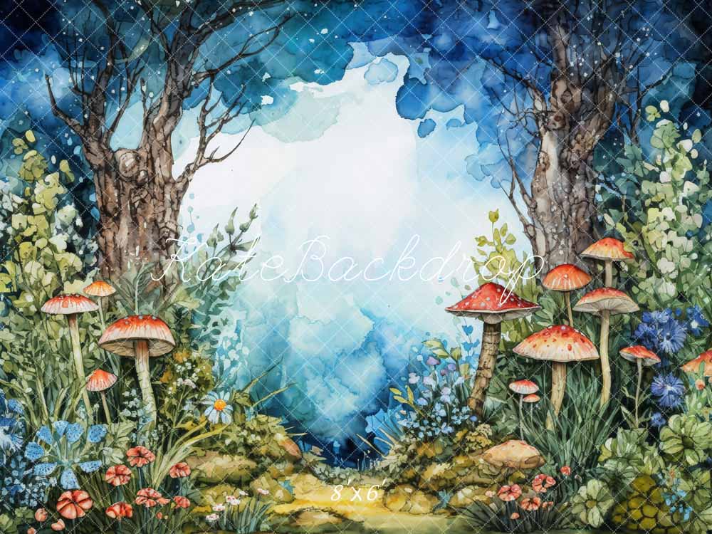 Kate Oil Painting Style Mushroom Forest Backdrop Designed by Chain Photography - Kate Backdrop AU