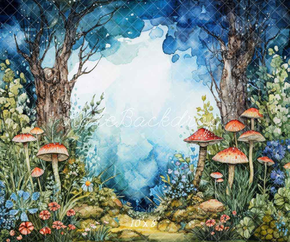 Kate Oil Painting Style Mushroom Forest Backdrop Designed by Chain Photography - Kate Backdrop AU
