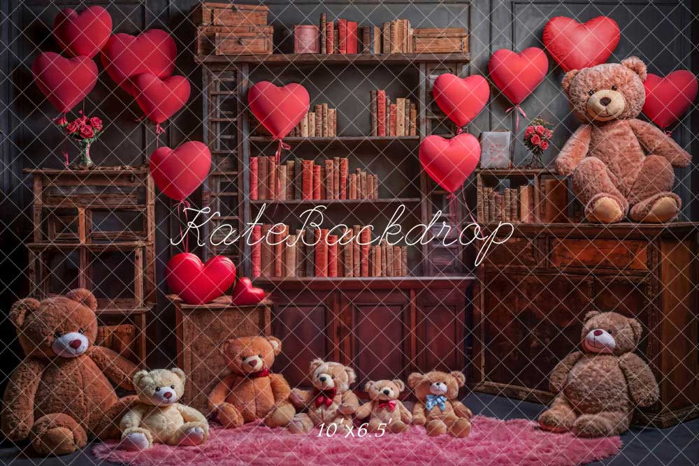 Kate Valentine's Day Bookshelf Backdrop Designed by Emetselch - Kate Backdrop AU