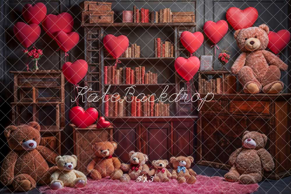 Kate Valentine's Day Bookshelf Backdrop Designed by Emetselch - Kate Backdrop AU