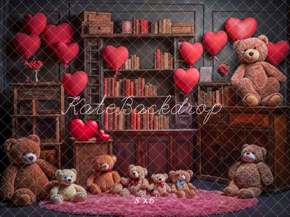 Kate Valentine's Day Bookshelf Backdrop Designed by Emetselch - Kate Backdrop AU