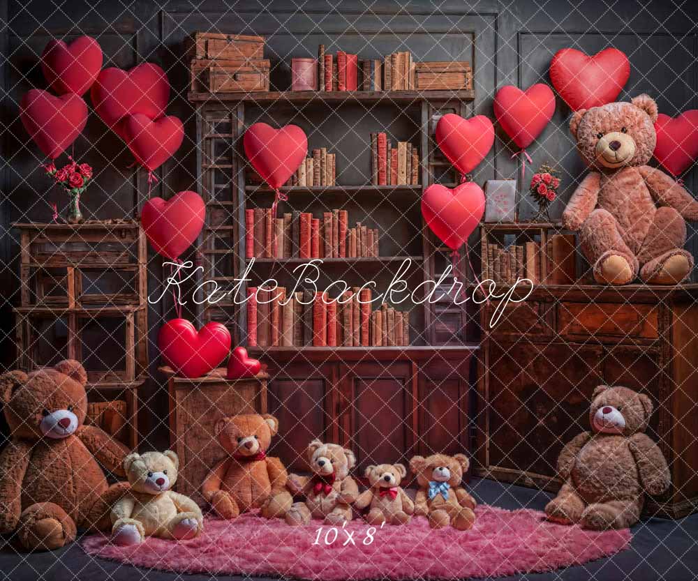 Kate Valentine's Day Bookshelf Backdrop Designed by Emetselch - Kate Backdrop AU