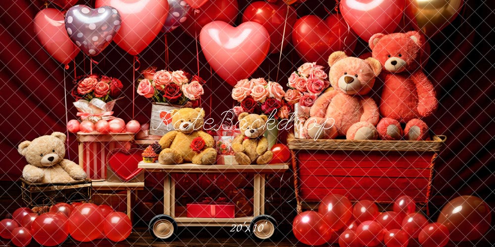 Kate Valentine's Day Bear Backdrop Designed by Emetselch - Kate Backdrop AU