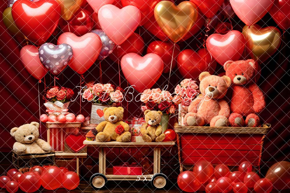Kate Valentine's Day Bear Backdrop Designed by Emetselch - Kate Backdrop AU