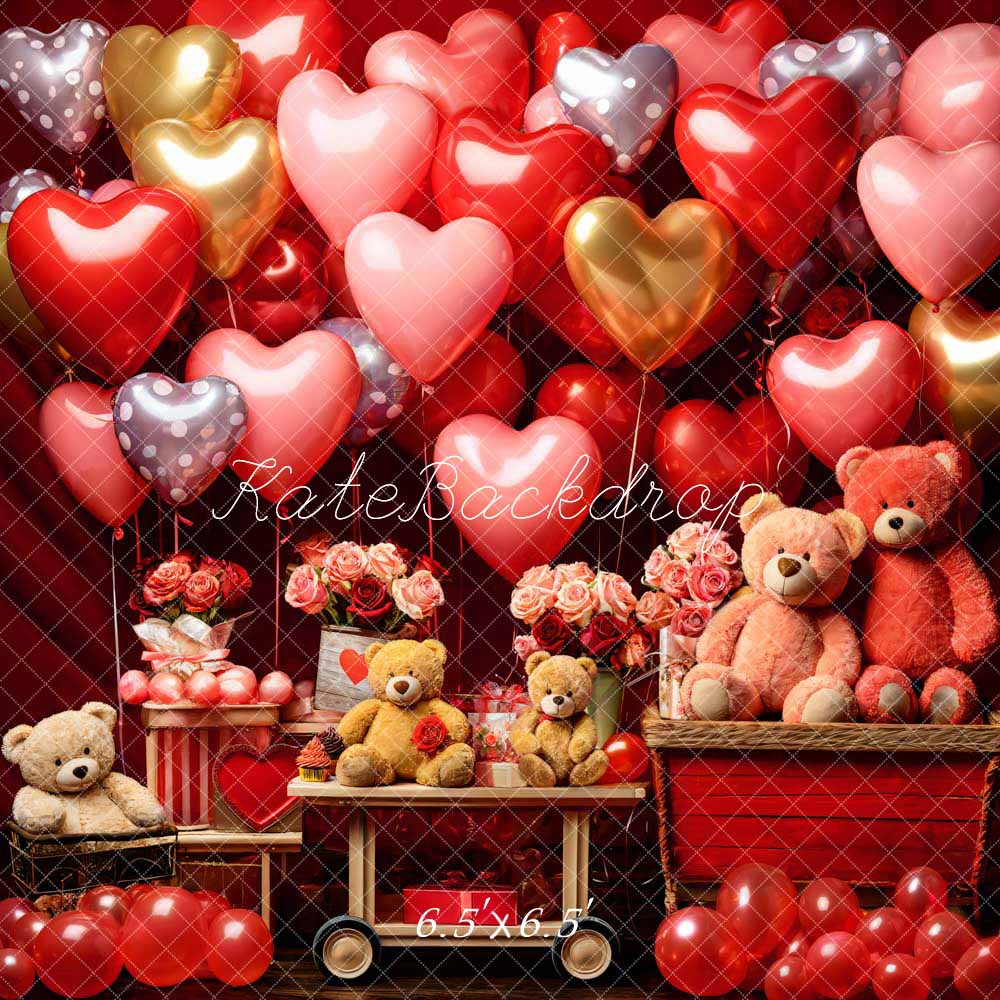 Kate Valentine's Day Bear Backdrop Designed by Emetselch - Kate Backdrop AU