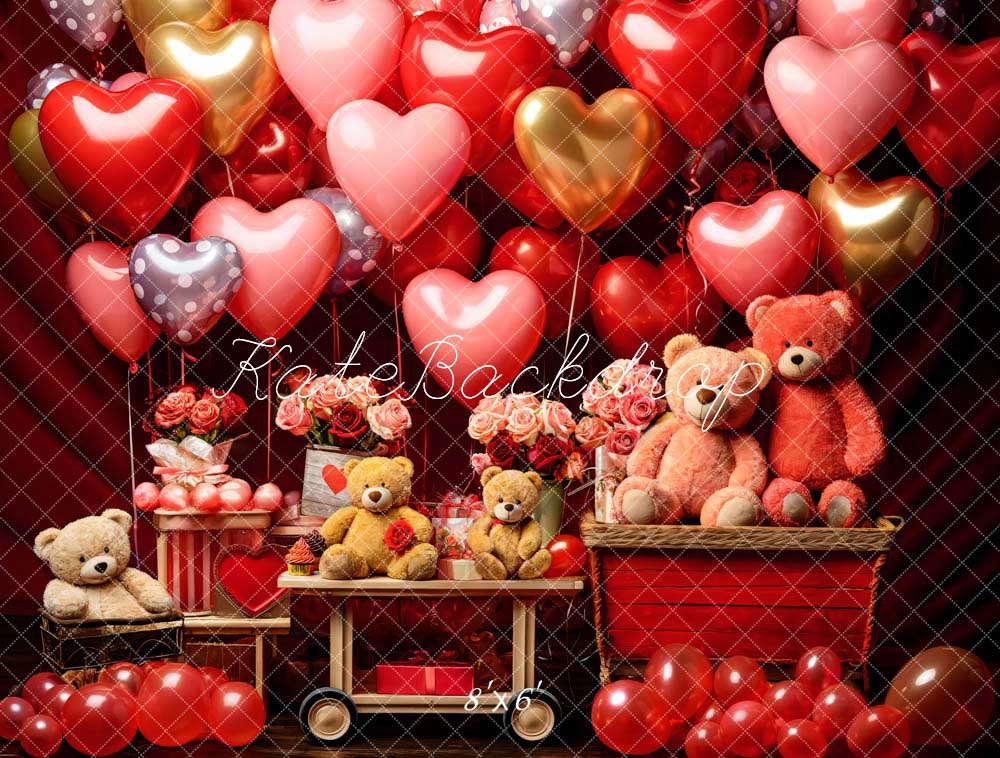 Kate Valentine's Day Bear Backdrop Designed by Emetselch - Kate Backdrop AU