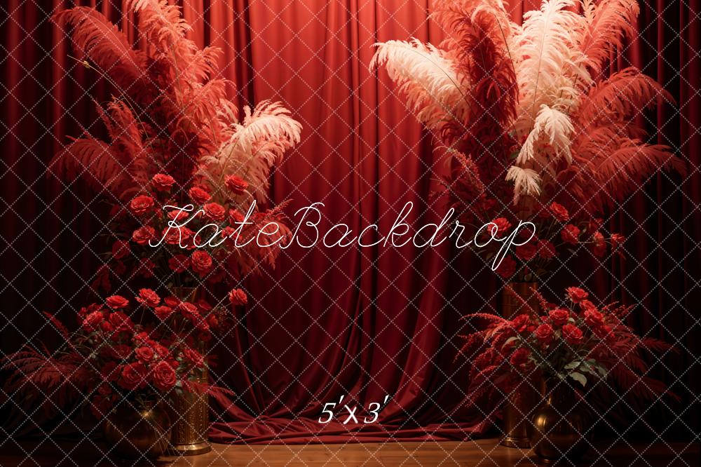Kate Valentine's Day Red Rose Curtain Backdrop Designed by Chain Photography - Kate Backdrop AU