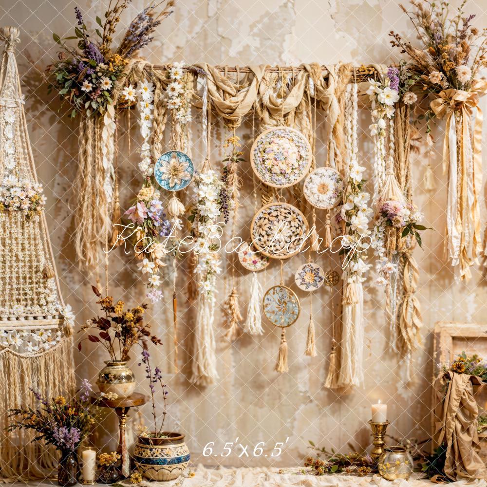 Kate Boho Wall Hanging Flowers Backdrop Designed by Emetselch - Kate Backdrop AU
