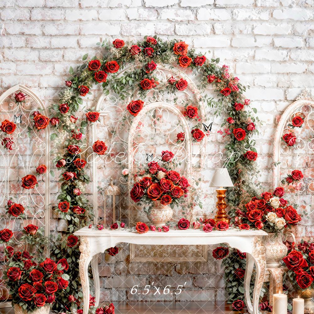 Kate Valentine Rose Vintage Wall Backdrop Designed by Emetselch - Kate Backdrop AU