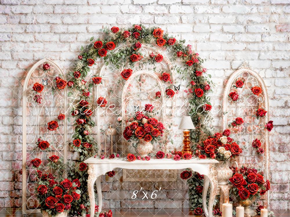 Kate Valentine Rose Vintage Wall Backdrop Designed by Emetselch - Kate Backdrop AU