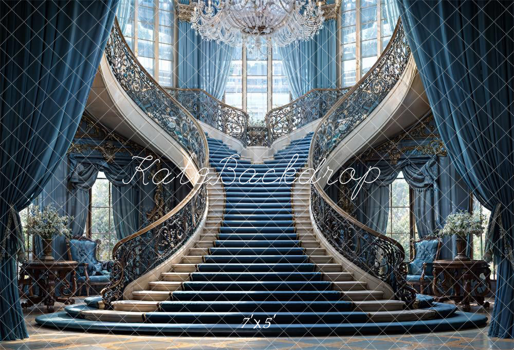 Kate European Blue Luxury Staircase Backdrop Designed by Chain Photography - Kate Backdrop AU