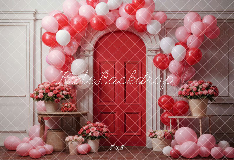 Kate Valentine's Day Flowers Balloon Arch Backdrop Designed by Chain Photography - Kate Backdrop AU