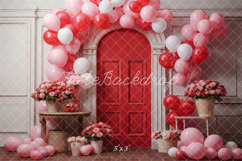 Kate Valentine's Day Flowers Balloon Arch Backdrop Designed by Chain Photography - Kate Backdrop AU