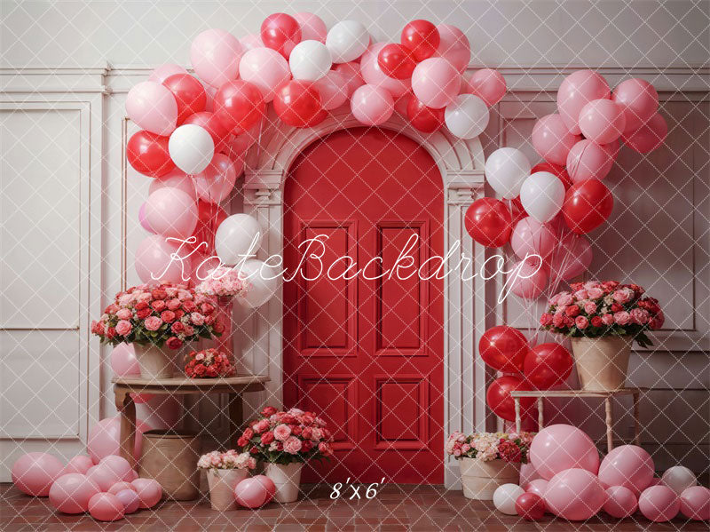 Kate Valentine's Day Flowers Balloon Arch Backdrop Designed by Chain Photography - Kate Backdrop AU