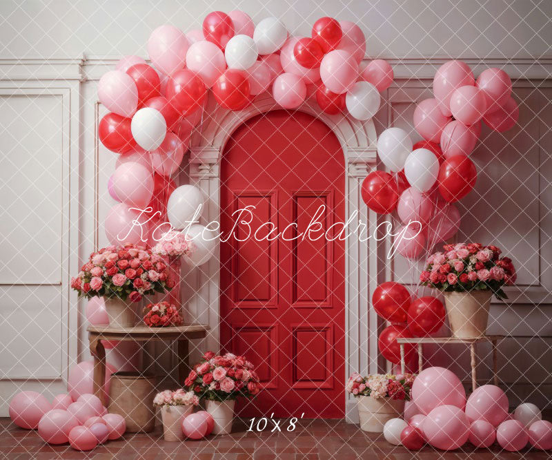 Kate Valentine's Day Flowers Balloon Arch Backdrop Designed by Chain Photography - Kate Backdrop AU